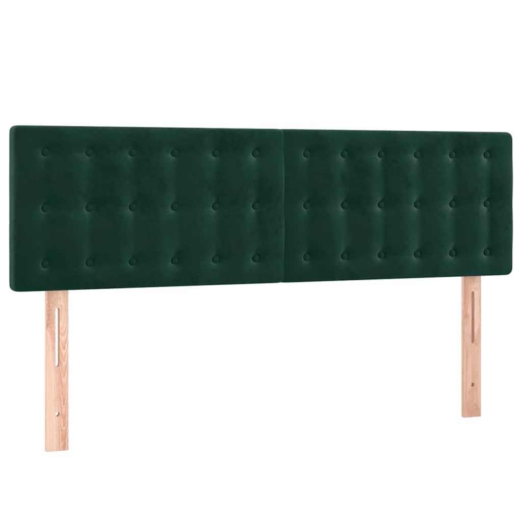 LED Kopfteil Dunkelgrün 144x5x78/88 cm Samt