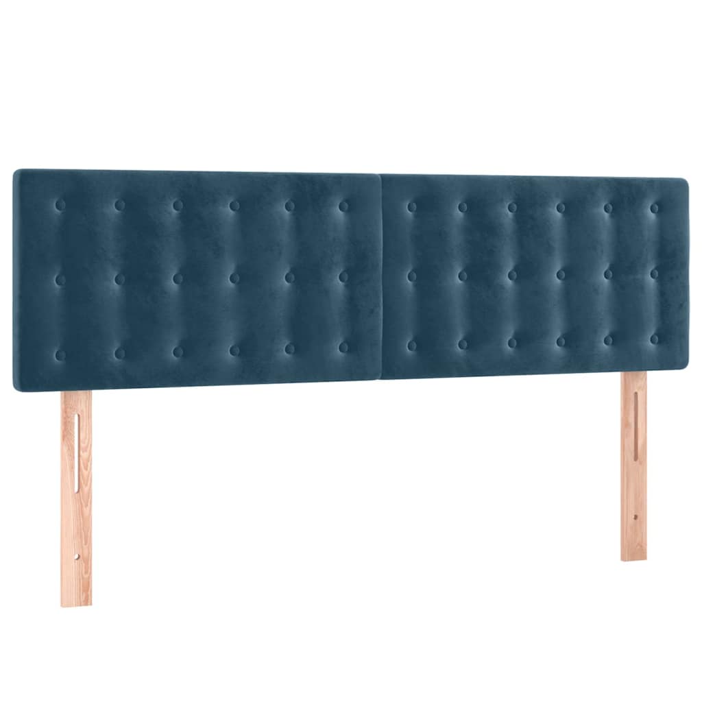 LED Kopfteil Dunkelblau 144x5x78/88 cm Samt