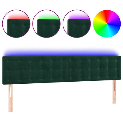 LED Kopfteil Dunkelgrün 200x5x78/88 cm Samt