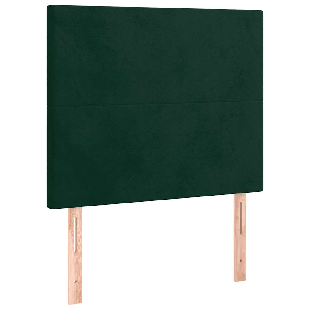 LED Kopfteil Dunkelgrün 80x5x118/128 cm Samt