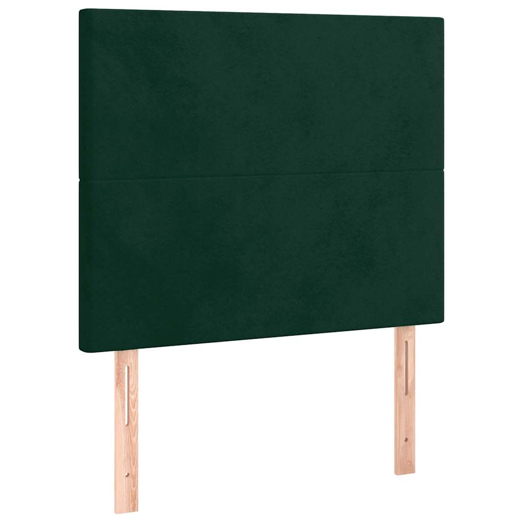 LED Kopfteil Dunkelgrün 80x5x118/128 cm Samt
