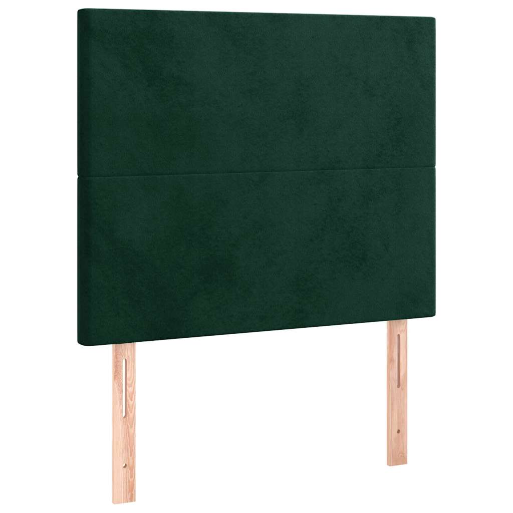 LED Kopfteil Dunkelgrün 90x5x118/128 cm Samt