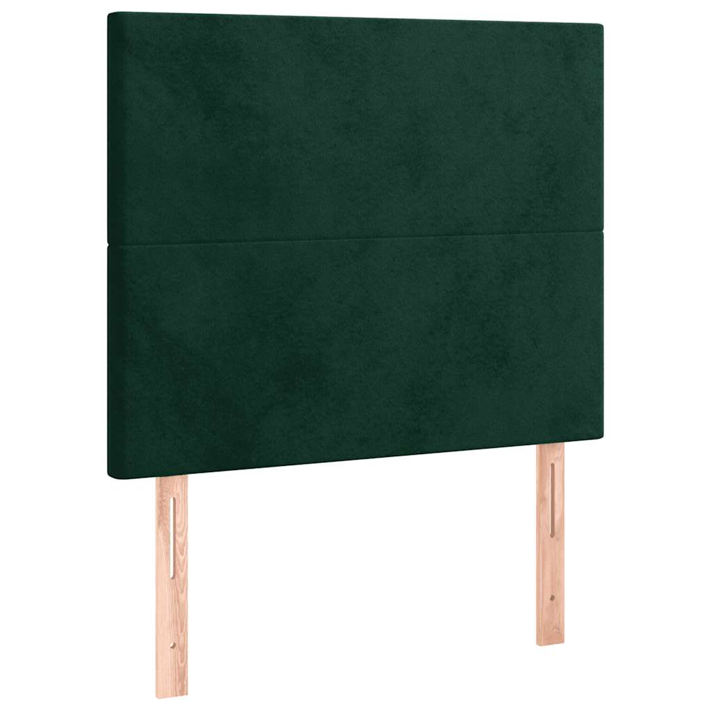 LED Kopfteil Dunkelgrün 100x5x118/128 cm Samt