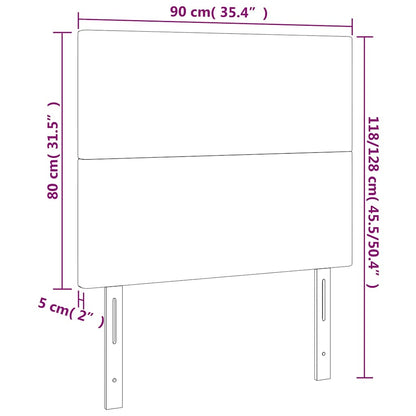 LED Kopfteil Creme 90x5x118/128 cm Kunstleder
