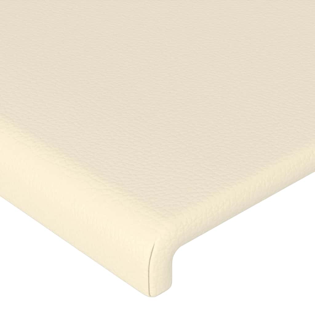 LED Kopfteil Creme 100x5x118/128 cm Kunstleder