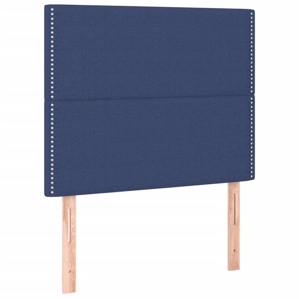 LED Kopfteil Blau 100x5x118/128 cm Stoff