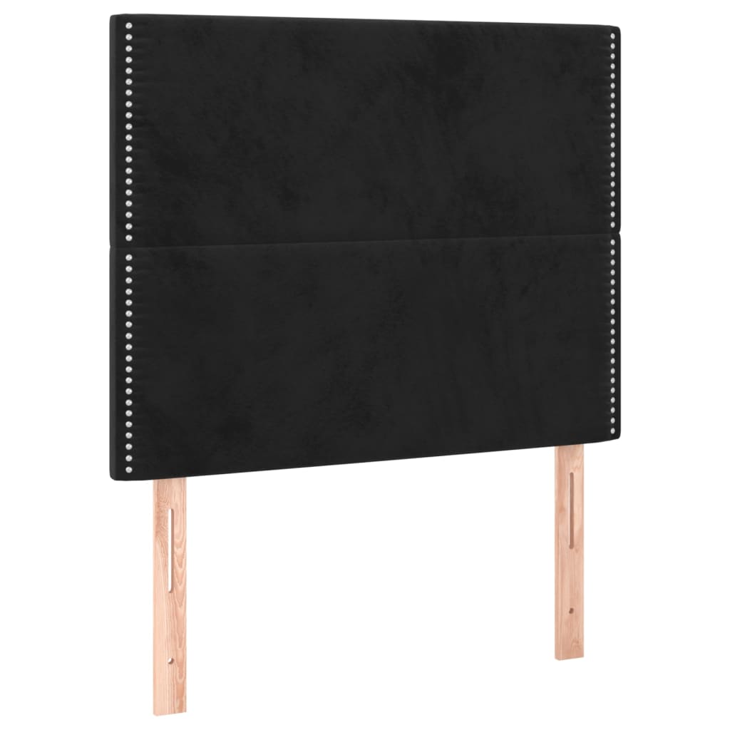 LED Kopfteil Schwarz 100x5x118/128 cm Samt
