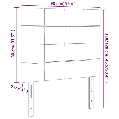 LED Kopfteil Dunkelgrau 90x5x118/128 cm Stoff
