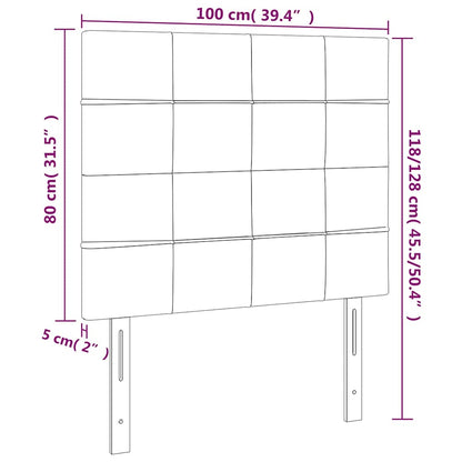 LED Kopfteil Creme 100x5x118/128 cm Stoff