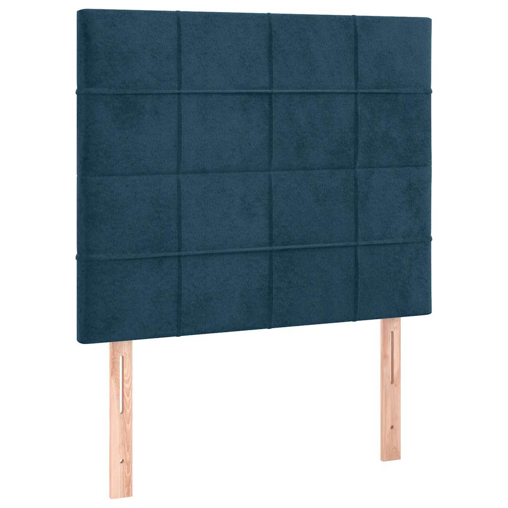 LED Kopfteil Dunkelblau 100x5x118/128 cm Samt