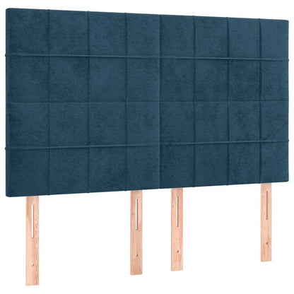LED Kopfteil Dunkelblau 144x5x118/128 cm Samt