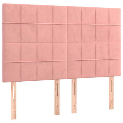 LED Kopfteil Rosa 144x5x118/128 cm Samt