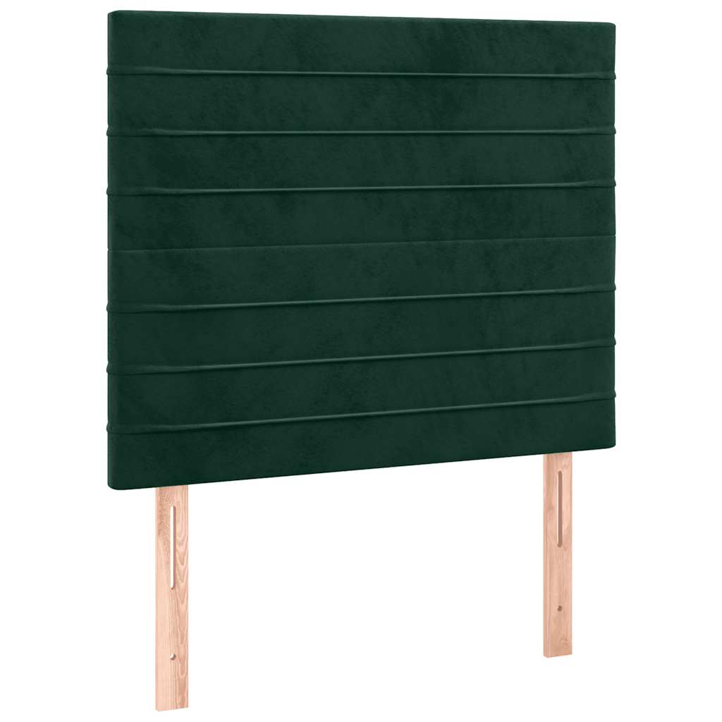 LED Kopfteil Dunkelgrün 80x5x118/128 cm Samt