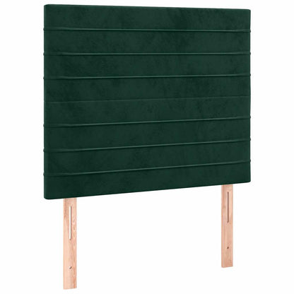 LED Kopfteil Dunkelgrün 80x5x118/128 cm Samt