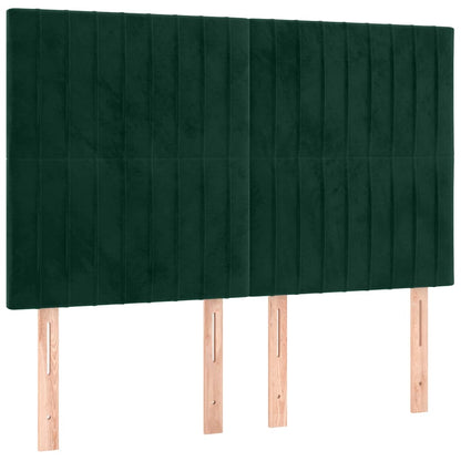 LED Kopfteil Dunkelgrün 144x5x118/128 cm Samt