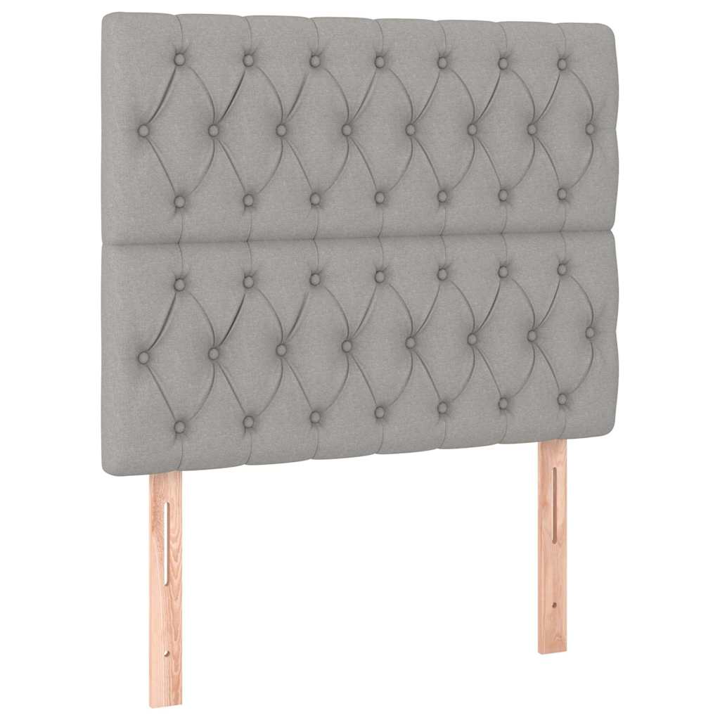 LED Kopfteil Hellgrau 90x7x118/128 cm Stoff