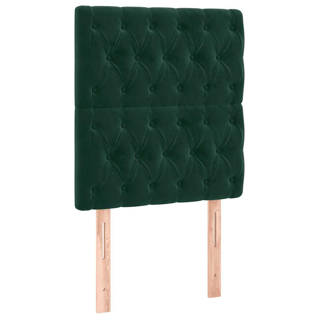 LED Kopfteil Dunkelgrün 80x7x118/128 cm Samt