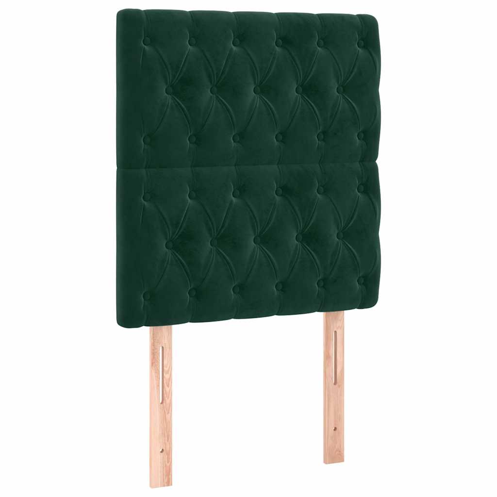 LED Kopfteil Dunkelgrün 80x7x118/128 cm Samt