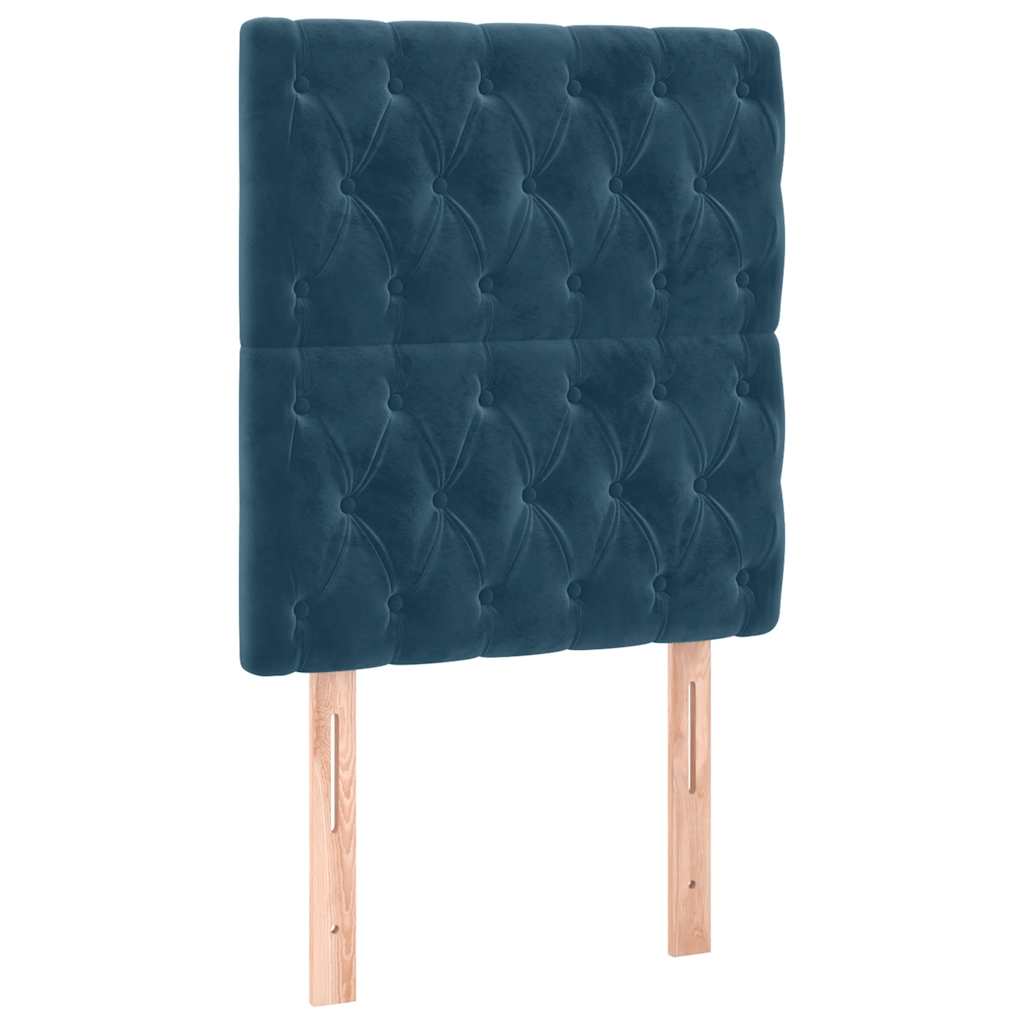 LED Kopfteil Dunkelblau 80x7x118/128 cm Samt