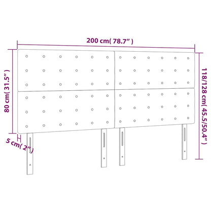 LED Kopfteil Creme 200x5x118/128 cm Stoff