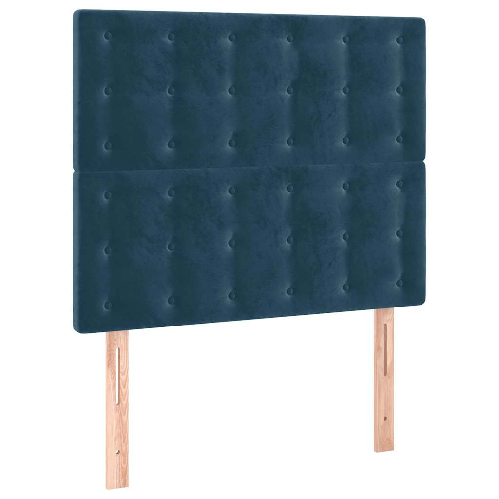 LED Kopfteil Dunkelblau 80x5x118/128 cm Samt