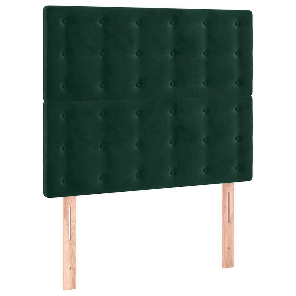 LED Kopfteil Dunkelgrün 90x5x118/128 cm Samt