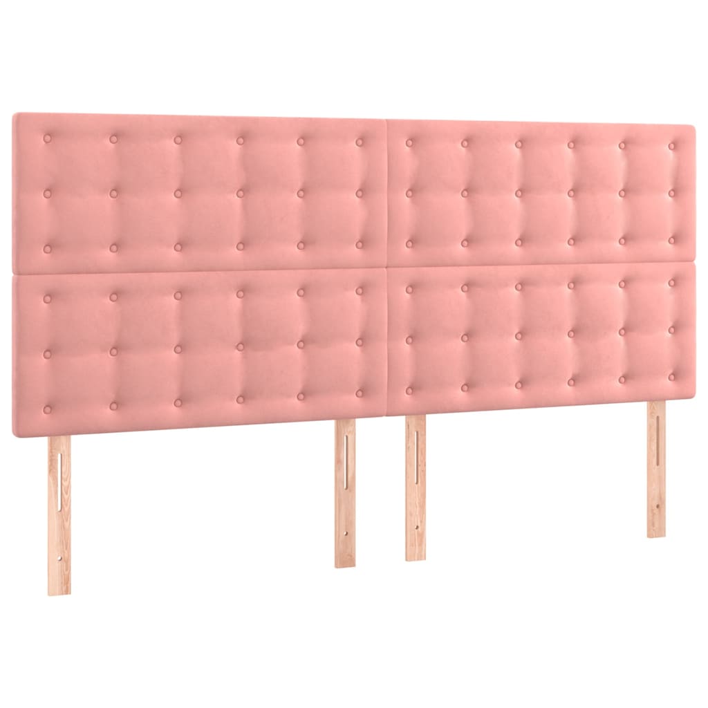 LED Kopfteil Rosa 180x5x118/128 cm Samt