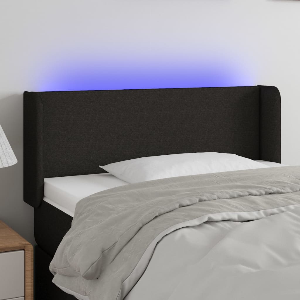LED Kopfteil Schwarz 83x16x78/88 cm Stoff