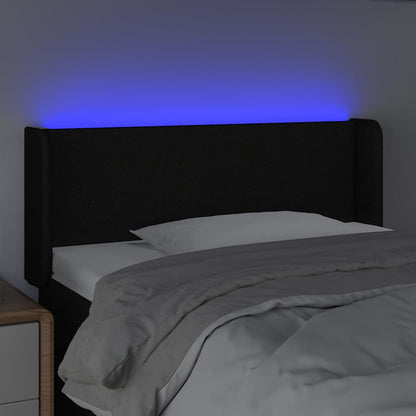 LED Kopfteil Schwarz 103x16x78/88 cm Stoff