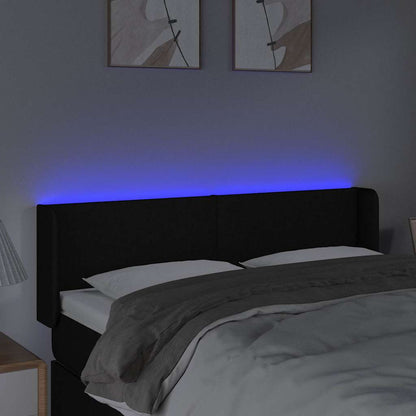 LED Kopfteil Schwarz 147x16x78/88 cm Stoff