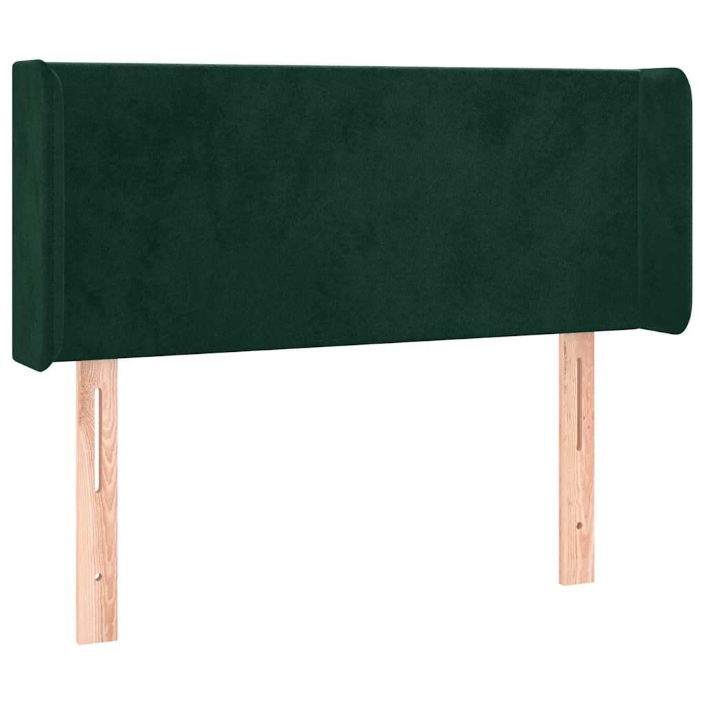 LED Kopfteil Dunkelgrün 103x16x78/88 cm Samt