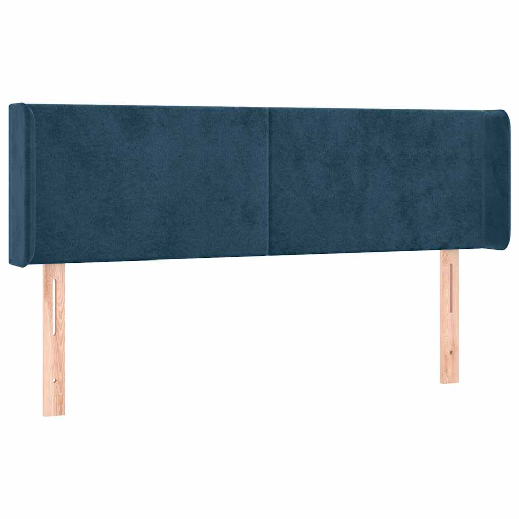 LED Kopfteil Dunkelblau 147x16x78/88 cm Samt