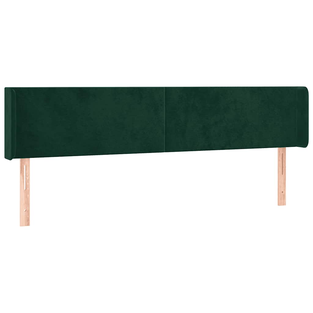 LED Kopfteil Dunkelgrün 163x16x78/88 cm Samt