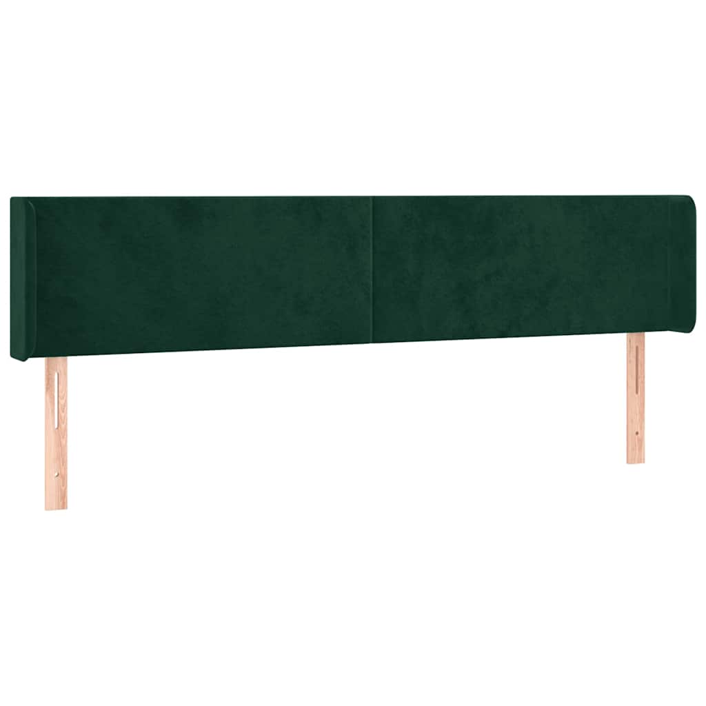 LED Kopfteil Dunkelgrün 183x16x78/88 cm Samt