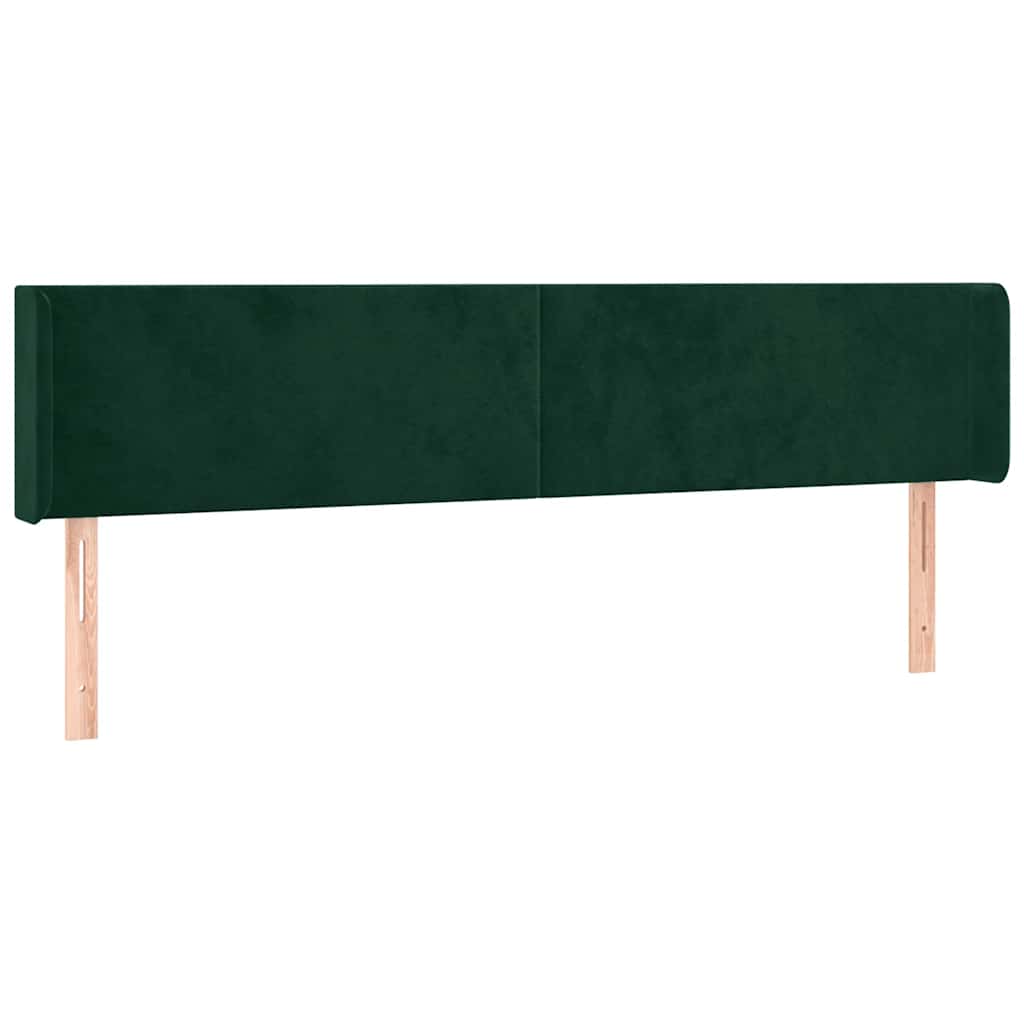 LED Kopfteil Dunkelgrün 203x16x78/88 cm Samt