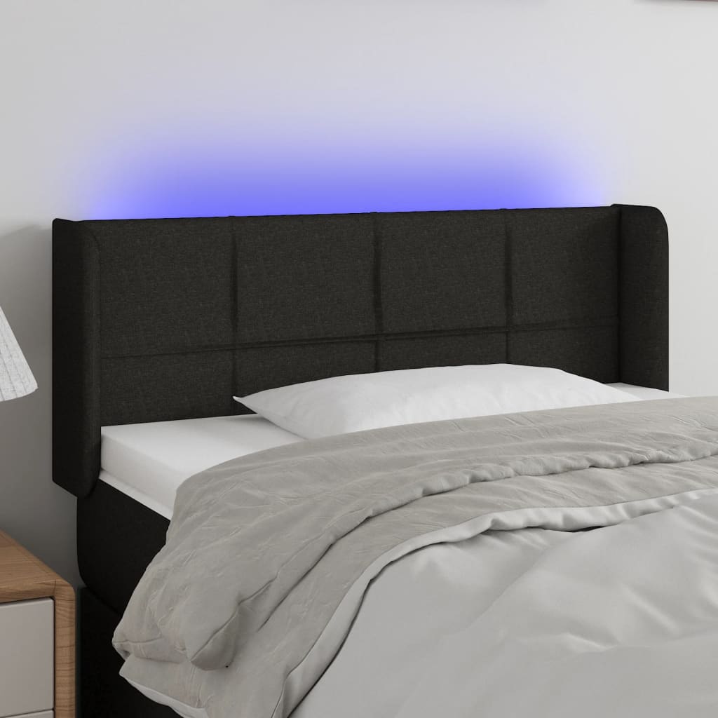 LED Kopfteil Schwarz 83x16x78/88 cm Stoff