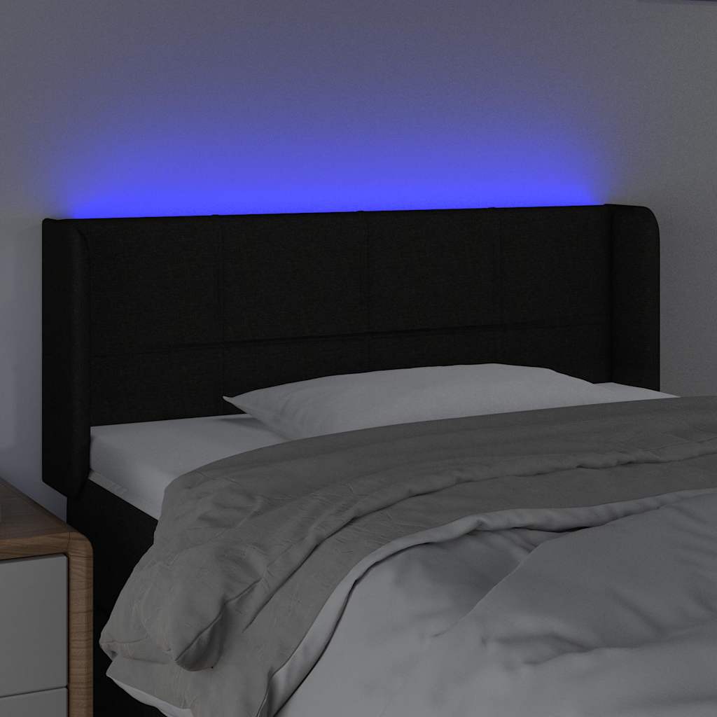LED Kopfteil Schwarz 103x16x78/88 cm Stoff