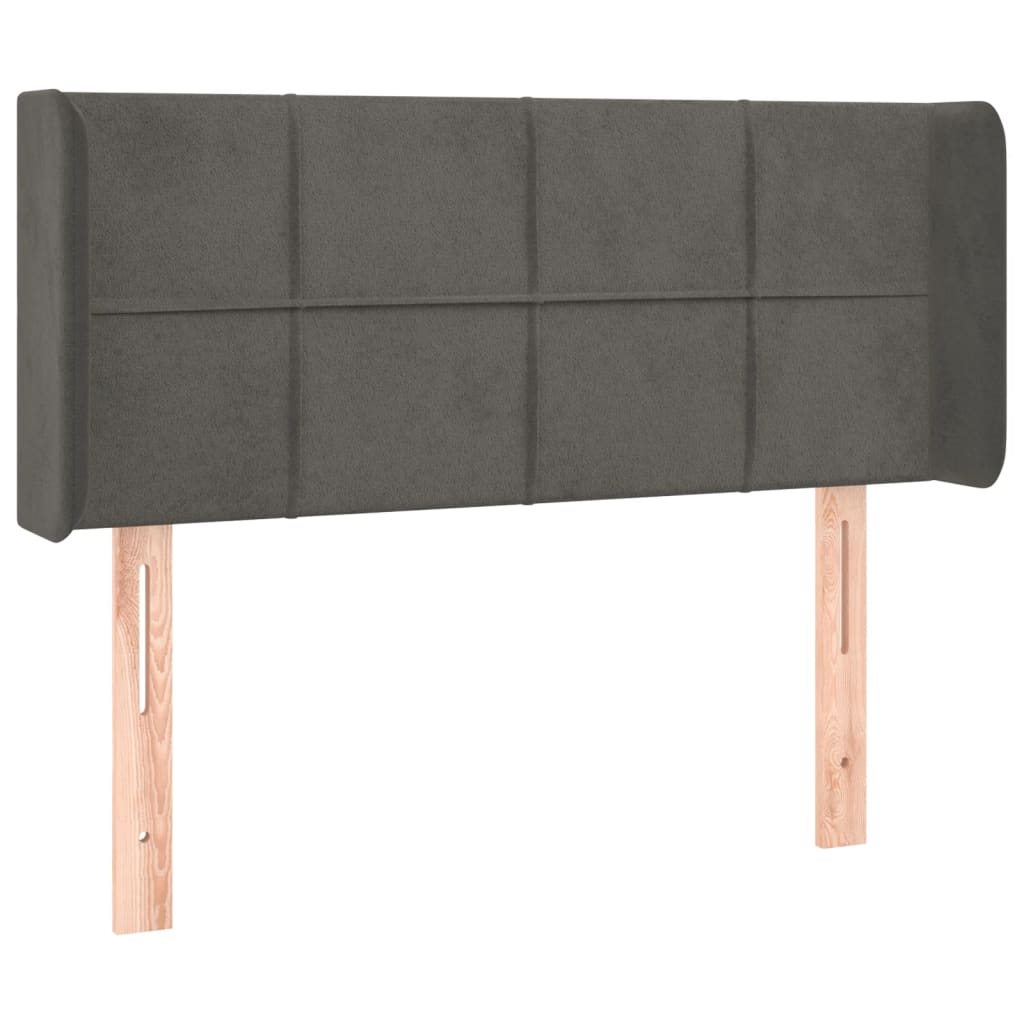 LED Kopfteil Dunkelgrau 83x16x78/88 cm Samt