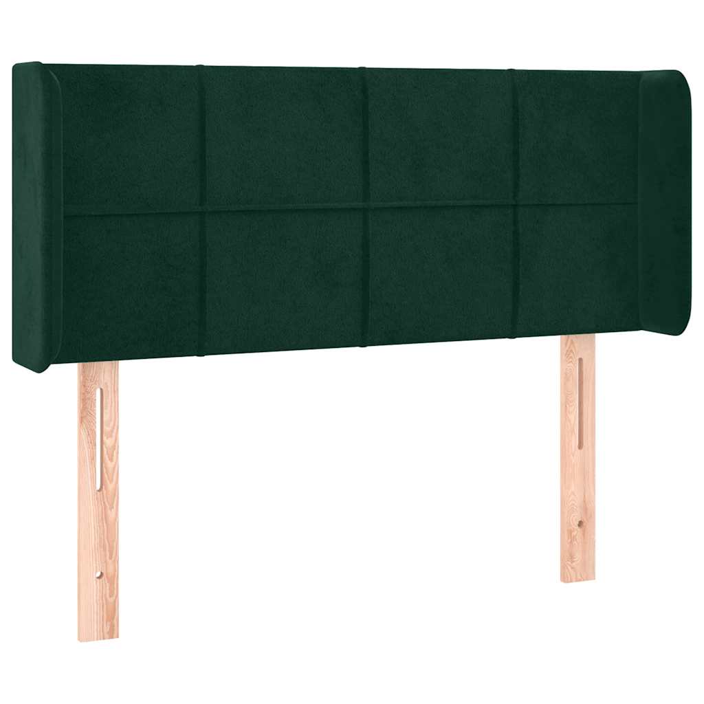 LED Kopfteil Dunkelgrün 93x16x78/88 cm Samt