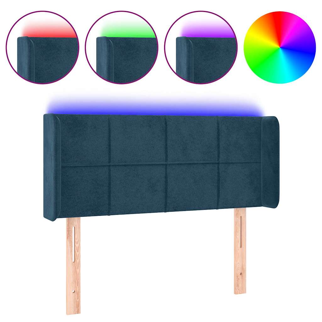 LED Kopfteil Dunkelblau 93x16x78/88 cm Samt