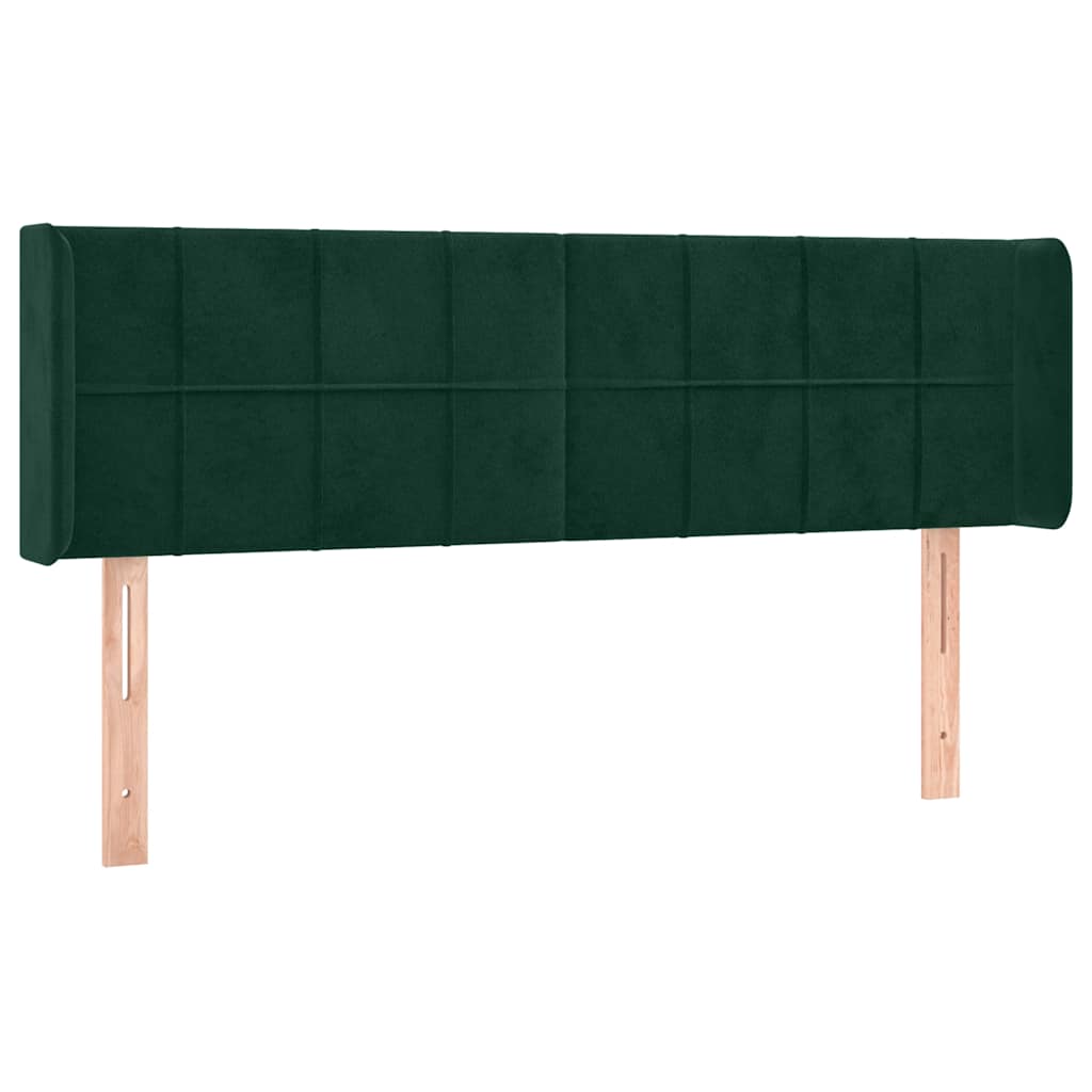 LED Kopfteil Dunkelgrün 147x16x78/88 cm Samt