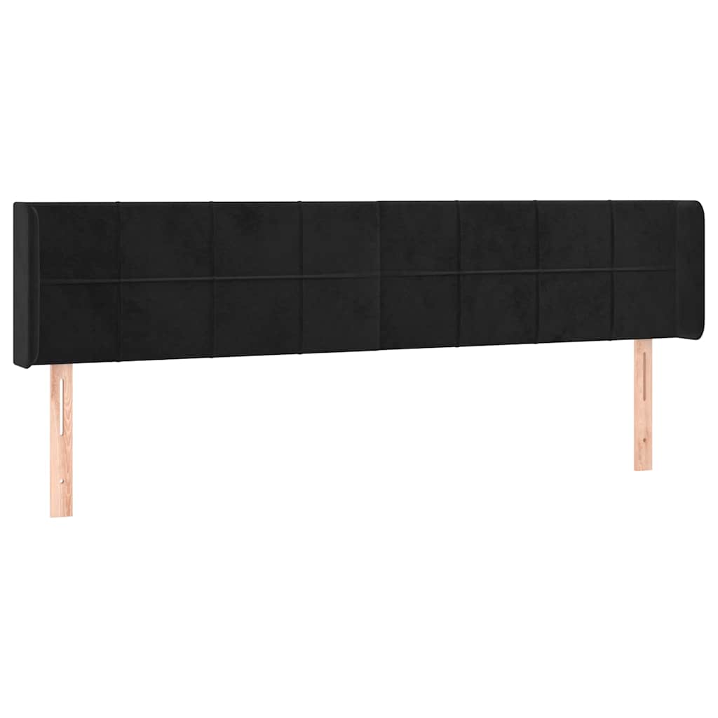 LED Kopfteil Schwarz 163x16x78/88 cm Samt