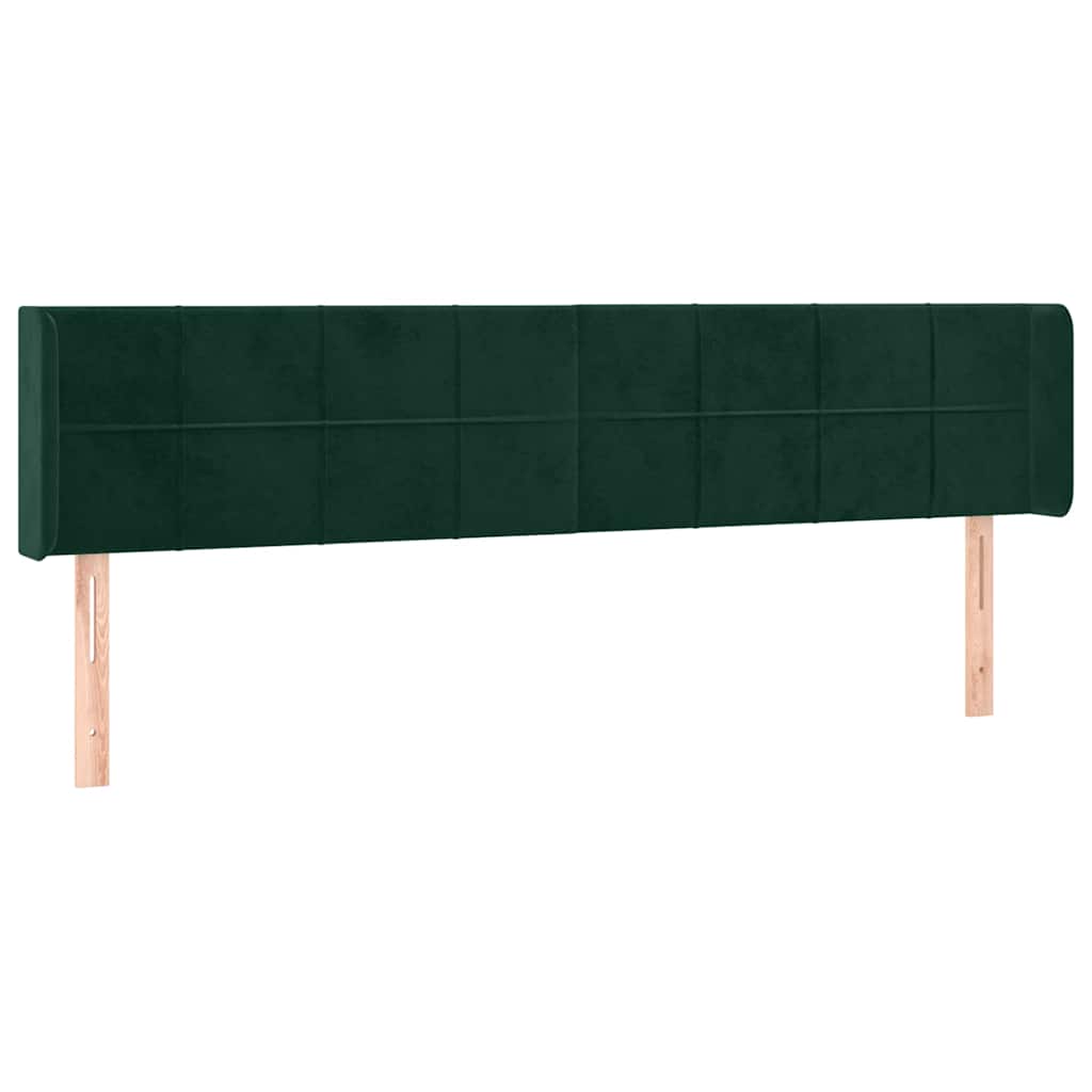 LED Kopfteil Dunkelgrün 163x16x78/88 cm Samt