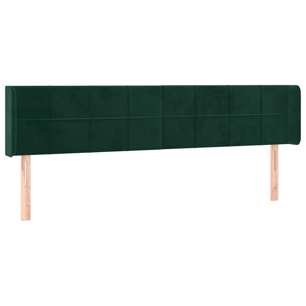 LED Kopfteil Dunkelgrün 203x16x78/88 cm Samt