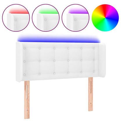 LED Kopfteil Weiß 103x16x78/88 cm Kunstleder