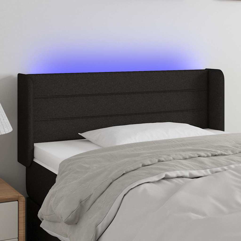 LED Kopfteil Schwarz 103x16x78/88 cm Stoff