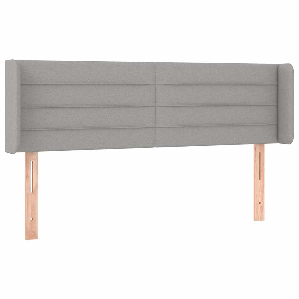 LED Kopfteil Hellgrau 147x16x78/88 cm Stoff