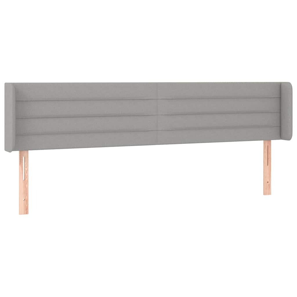 LED Kopfteil Hellgrau 163x16x78/88 cm Stoff