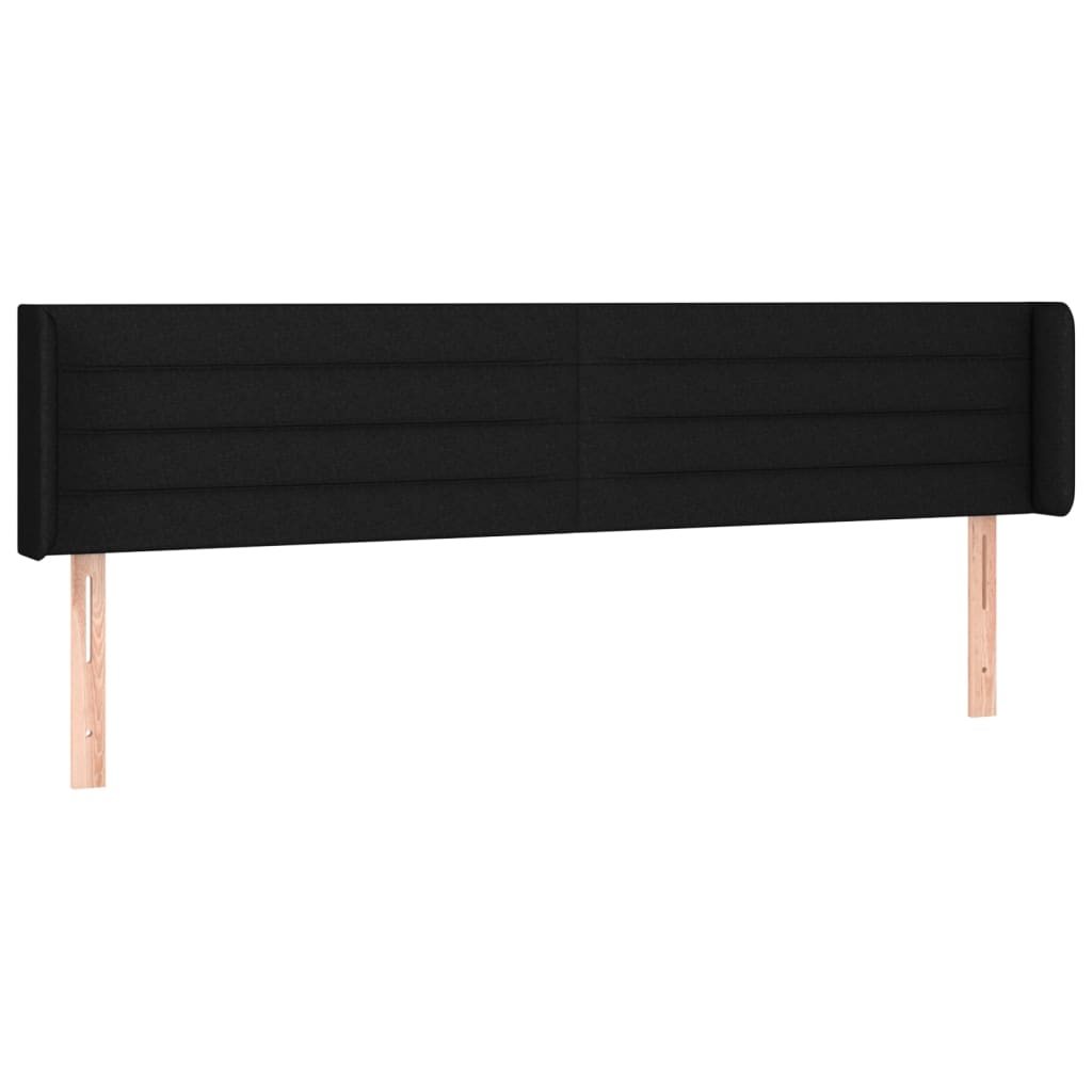LED Kopfteil Schwarz 183x16x78/88 cm Stoff