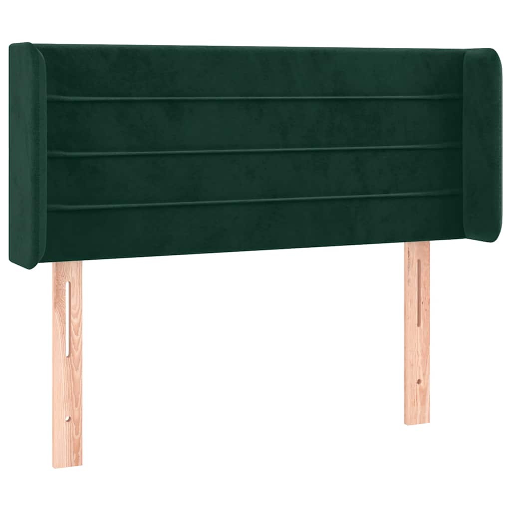LED Kopfteil Dunkelgrün 93x16x78/88 cm Samt